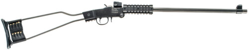 Chiappa Firearms 500092 Little Badger  Full Size 22 LR 1 Shot, 16.50" Black Cerakote Steel Threaded Barrel, Black Cerakote Quad Picatinny Receiver, Black Cerakote Underfolding Wire Frame Stock, Right
