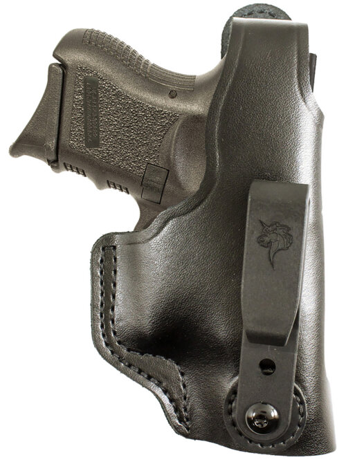 DeSantis Gunhide 033BAB6Z0 Dual Carry II IWB/OWB Black Leather Belt Clip Compatible w/Glock 19/Beretta Cougar/Sig P225 Right Hand