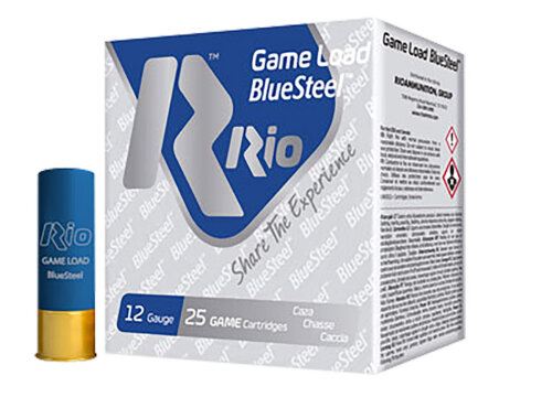 Rio Ammunition GLBS325 Game Load BlueSteel 12Gauge 2.75" 1 1/8oz 5Shot 25 Per Box/10 Case