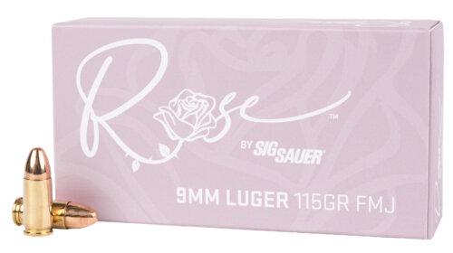 Sig Sauer E9MMB1ROSE50 Rose  9mm Luger 115gr Full Metal Jacket 50 Per Box/20 Case