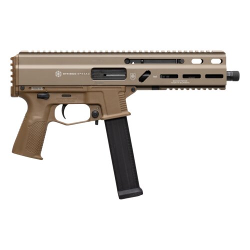 Grand Power 197892004794 SP45A3 Stribog 45 ACP 20+1 8" Black Threaded Barrel, Flat Dark Earth Cerakote Aluminum/Polymer Receiver w/Picatinny Rail, QD Sling Sockets, FDE Polymer Grip, Ambidextrous