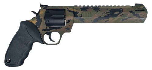 Taurus 2-357081RH-DTSC Raging Hunter  Large 357 Mag/38 Special +P 7 Shot 8.37" Camo Picatinny Rail/Ported Barrel, Matte Black Cylinder, Camo Alloy Steel Frame, Transfer Bar Safety, Exposed Hammer