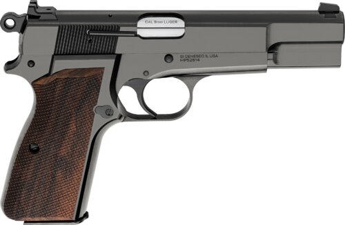 Springfield Armory  SA-35  9mm Luger 15+1 4.70" Stainless Barrel, Polished Blue Cerakote Carbon Steel Serrated Slide & Frame, Checkered Walnut Grip