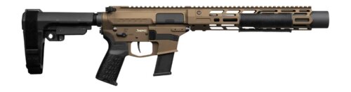 CMMG 45AEA70-MB Zeroed Banshee MkG 45 ACP 13+1 6.50" Black Nitride Threaded Barrel, Midnight Bronze Cerakote Aluminum Receiver w/Picatinny Rail, M-LOK Handguard, Black Polymer CMMG RipBrace, CMMG Zero
