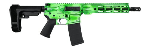 Shark Coast Tactical SCC06247AGRN-P Anime-15 Green 5.56 NATO 30+1 10.50" Black Nitride Threaded Barrel, Green Cerakote Aluminum Receiver w/Picatinny Rail, M-LOK Handguard, Black Polymer SB Tactical SB