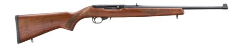 Ruger 32015 10/22  22LR 10+1 18.50" Satin Black Threaded Barrel Satin Black Alloy Steel Receiver Scope Base Adapter Receiver Fixed Wood Stock