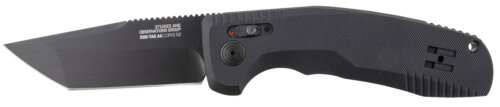 S.O.G SOG15380357 SOG-TAC Auto 3.43" Folding Tanto Plain Black TiNi Cryo D2 Steel Blade Black Micro-Textured Anodized Aluminum Handle Includes Pocket Clip