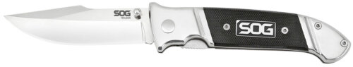 S.O.G SOG-FF38-CP Fielder  3.30" Folding Clip Point Plain Satin 7Cr17MoV SS Blade Black G10 Handle Includes Belt Clip