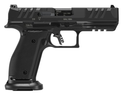 Walther Arms 289700810 PDP  Full Size 9mm Luger 10+1 4.50" Black Polygonal Rifled Barrel, Black Optic Ready/Serrated Slide, Black Steel Frame w/Picatinny Rail, Textured Wraparound Grip